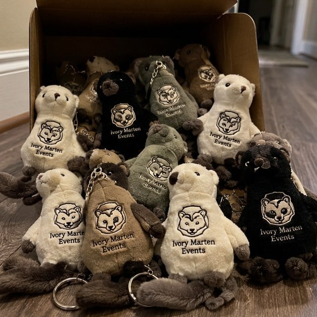 Stuffed animals with logo — customer photo